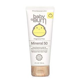 Baby Bum SPF 50 Sunscreen Lotion, Mineral UVA/UVB Face and Body