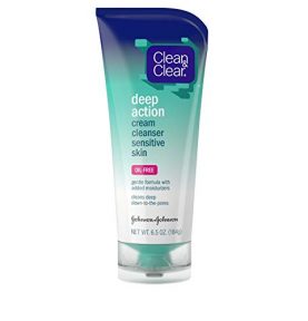 Clean & Clear Deep Action Cream Facial Cleanser for Sensitive Skin
