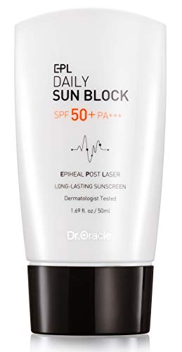 Dr. Oracle's EPL Daily Sun Block SPF 50+ PA+++ - A Facial Sunscreen for Brightening and Restoring Delicate Skin (1.69oz) - Dermatologist Tested!.