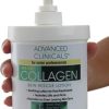Anti-Aging Collagen Cream and Body Oil Set - 16oz Cream for Face and Body, 4oz Collagen Lifting Body Oil for Firm and Hydrated Skin