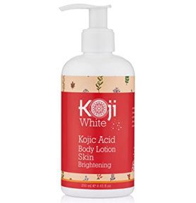 8.45 oz Bottle of White Kojic Acid Body Lotion - Natural Moisturizer for Bright, Glowing Skin - Reduces Dark Spots and Uneven Skin Tone.