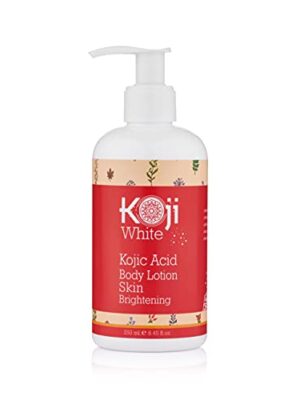 8.45 oz Bottle of White Kojic Acid Body Lotion - Natural Moisturizer for Bright, Glowing Skin - Reduces Dark Spots and Uneven Skin Tone.