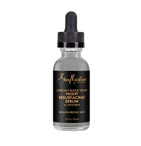 Achieve Smooth and Clear Skin with SheaMoisture's Overnight Resurfacing Serum for Blemish-Prone Skin, Infused with African Black Soap and Shea Butter (1oz) .