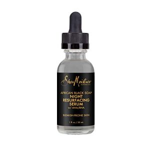 Achieve Smooth and Clear Skin with SheaMoisture's Overnight Resurfacing Serum for Blemish-Prone Skin, Infused with African Black Soap and Shea Butter (1oz) .