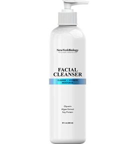 New York Biology Hyaluronic Acid Face Wash - Exfoliating Acne Cleanser for Anti-Aging and Moisturizing - 8 Fl Oz.