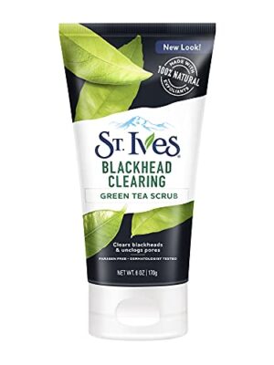 St. Ives Blackhead Clearing Green Tea & Bamboo Face Scrub - 100% Natural Exfoliants and Salicylic Acid for Clear Pores and Clear Skin, 6 oz.