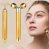 2 in 1 Face Massager Roller 24k Facial Golden Pulse Electric