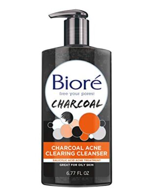 Bioré Charcoal Face Wash with 1% Salicylic Acid for Acne Treatment and Oil Control