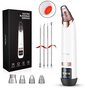 Rechargeable Blackhead Remover Vacuum with Hot Compress and Multiple Probes for Deep Pore Cleansing.