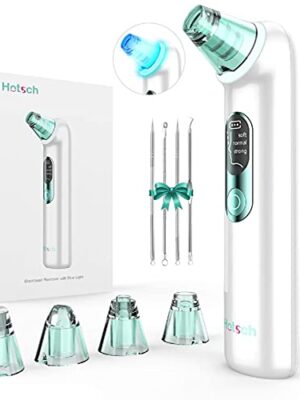 Blackhead Remover Pore Vacuum - Advanced Blue Light Pore Cleaner with LED Display, USB Rechargeable and 4 Replaceable Suction Probes