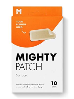 Mighty Patch Surface: Giant Pimple and Acne Spot Treatment with Hydrocolloid Technology - 10 Count for Body and Cheek Breakouts - Vegan and Cruelty-Free.