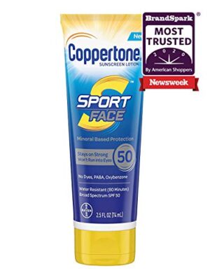 Coppertone Sport Face SPF 50 Sunscreen Mineral Based Lotion