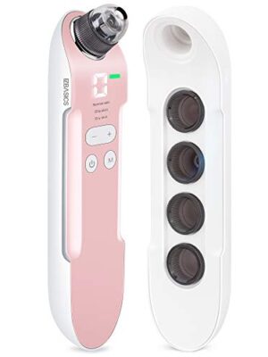 LED Display Rechargeable Blackhead Remover Vacuum with 3 Adjustable Suction Levels - Facial Pore Cleanser and Pimples Comedone Extractor Tool.