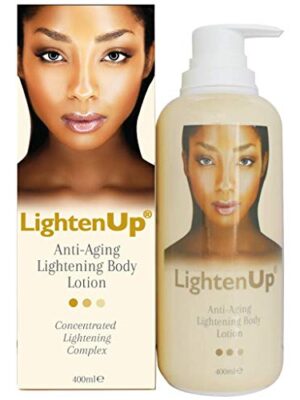 LightenUp Anti-Aging Body Lotion 400ml with Argan Oil and Shea Butter in a sleek air-free bottle