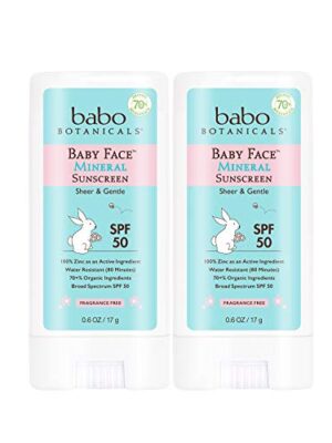 Babo Botanicals Baby Face Mineral Sunscreen Stick SPF 50