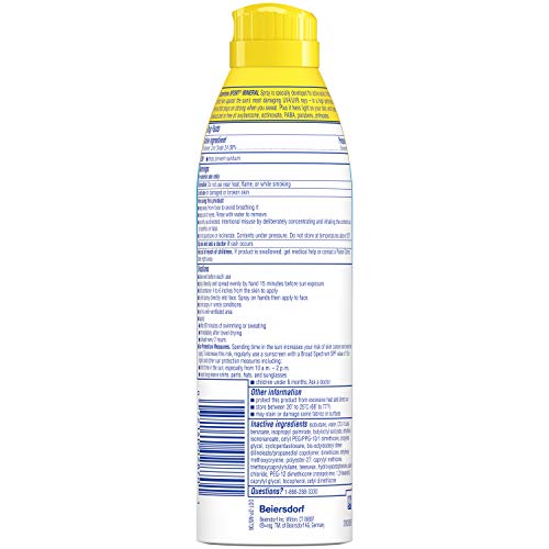 Coppertone Sport Mineral SPF 50 Sunscreen Spray Zinc Oxide