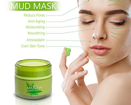 Green Tea Matcha Facial Mud Mask, Removes Blackheads