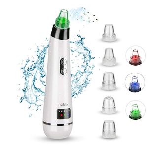 Gentle & Effective Blackhead Remover Vacuum: Exfoliate and Clear Pores with 5 Adjustable Suction Levels & 5 Probes - LED USB Rechargeable