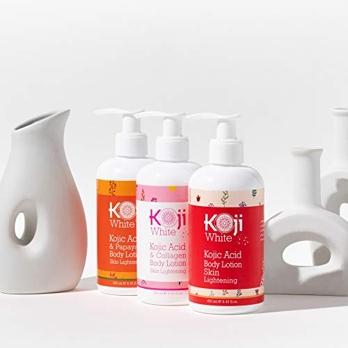 White Kojic Acid, Papaya Body Lotion Skin Brightening Gift Box Set 2-Pack for Women - Nourishing Radiance, Rejuvenate Skin Cells - Ideal for a Luminous Complexion