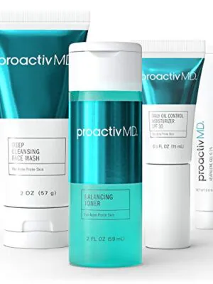 ProactivMD Adapalene Gel Acne Kit - Complete Skincare Regimen with Retinol Moisturizer and Toner, Deep Cleansing Exfoliating Acne Face Wash, Balancing Toner, Daily Oil Control with SPF 30.