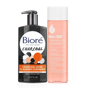Bio-Oil Skincare Oil, Body Oil with Bioré Charcoal Acne Clearing