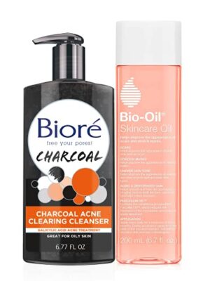 Bio-Oil Skincare Oil, Body Oil with Bioré Charcoal Acne Clearing