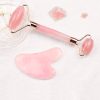 Skincare Routine with TOPMIN Rose Quartz Facial Roller and Gua Sha Set - Natural Beauty Enhancement
