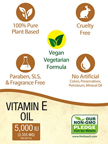 Natural Vitamin E Oil 5000 IU, 8 oz (2 x 4oz),For Skin