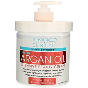 Get Youthful and Radiant Skin with Superior Clinicals Spa Size Pure Argan Oil Intensive Beauty Cream - The Ultimate Solution for Aging Skin and Dryness (16oz).