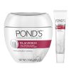 Pond's Anti-Aging Skincare Set - Rejuveness Eye Wrinkle Cream and Anti-Wrinkle Face Moisturizer with Vitamin B3 and Retinol, Pack of 2.