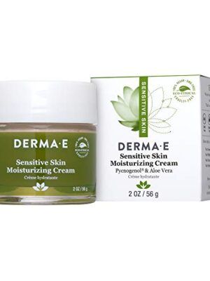 DERMA-E Delicate Skin Moisturizing Cream, 2 oz jar for calming redness and reducing fine lines