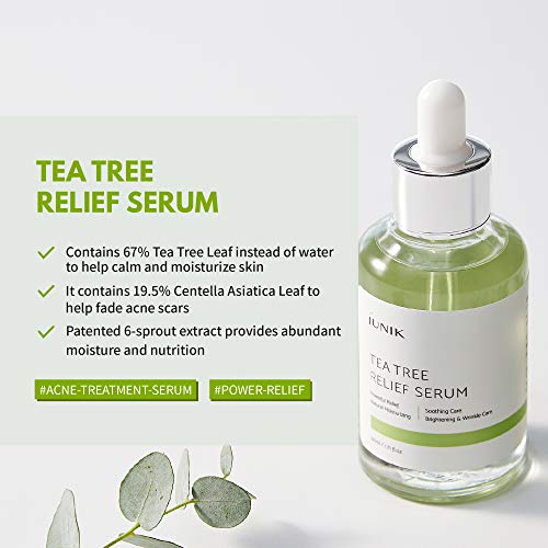 iUNIK Tea tree Relief Natural Facial Serum 1.71 Fl Oz