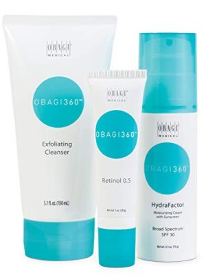 Exfoliating Face Cleanser, HydraFactor Broad Spectrum SPF 30 Sunscreen,