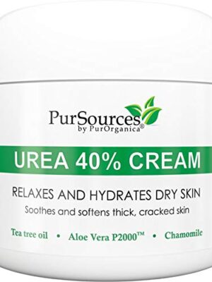 PurOrganica Urea 40% Foot Cream – With Pumice Stone and Brush