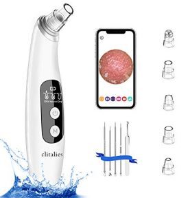 Upgraded Digital Camera Blackhead Remover: Visible Pore Vacuum Cleaner with Replaceable Probes, Microscope and LED Lights for Men and Women Skin.