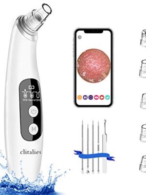 Upgraded Digital Camera Blackhead Remover: Visible Pore Vacuum Cleaner with Replaceable Probes, Microscope and LED Lights for Men and Women Skin.