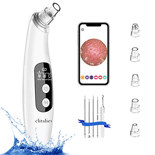 Upgraded Digital Camera Blackhead Remover: Visible Pore Vacuum Cleaner with Replaceable Probes, Microscope and LED Lights for Men and Women Skin.