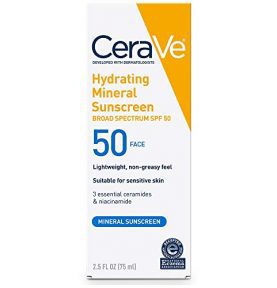 CeraVe 100% Mineral Sunscreen SPF 50 | Face Sunscreen