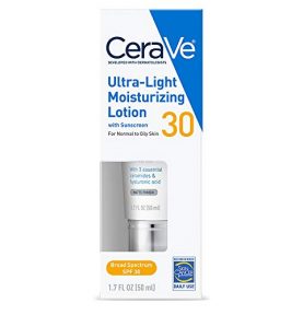 CeraVe Moisturizing Lotion SPF 30, Sunscreen and Face Moisturizer