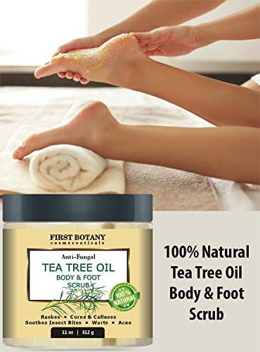 100% Natural Tea Tree Oil Body, Foot Scrub with Dead Sea Salt