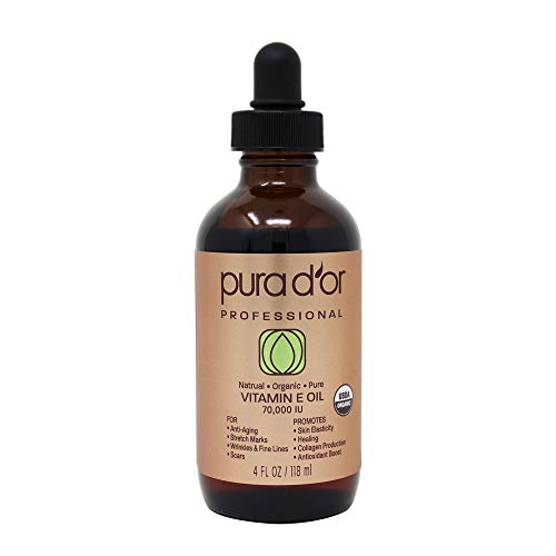 PURA D'OR Organic Vitamin E Oil (4oz / 118mL)