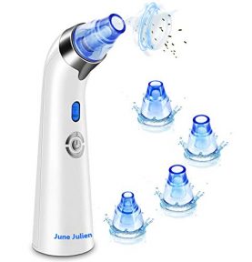 The June Julien Blackhead Remover Vacuum is a facial pore cleaner that utilizes electrical suction technology to effectively remove blackheads and comedones.