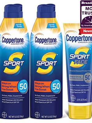 Coppertone SPORT SPF 50 Sunscreen Spray + SPORT Face SPF 50