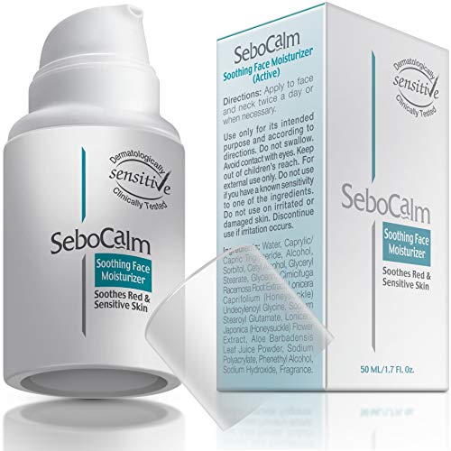 Discover the Ultimate Solution for Sensitive Skin with SeboCalm Redness Relief Face Moisturizer: Vegan, Hypoallergenic Cream for Soothing Rosacea, Acne-Prone Skin and Anti-Itch Relief - Perfect for Delicate, Oily, and Combination Skin