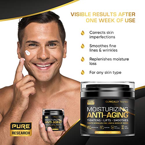 Males's Anti-Aging Face Cream - Collagen, Retinol & Hyaluronic Acid Moisturizer - USA-Made Day/Night Cream - 1.7 oz
