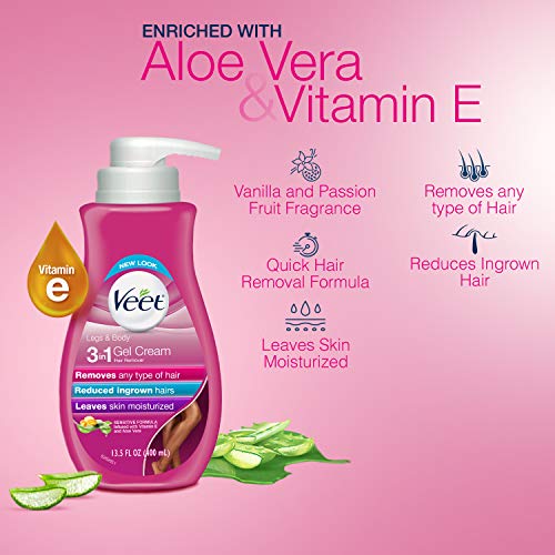 Body Gel Cream Hair Remover with Aloe Vera and Vitamin E
