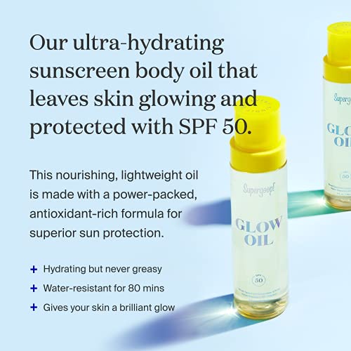 Supergoop! Glow Oil SPF 50 - Hydrating Sunscreen with Marigold & Vitamin E, 5.0 fl oz