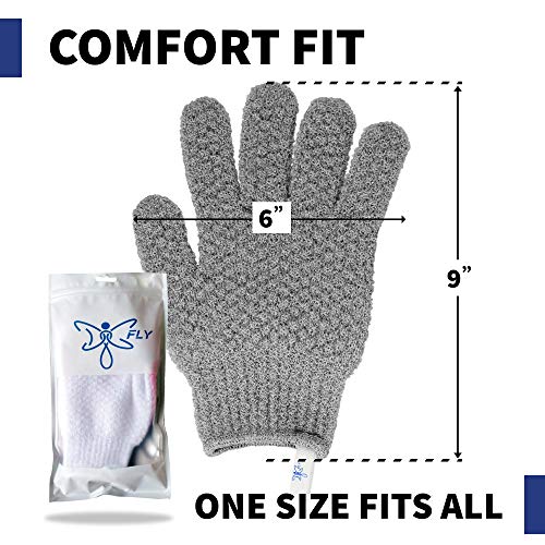 DOCFLY Dual Texture Exfoliating Gloves with Scrub
