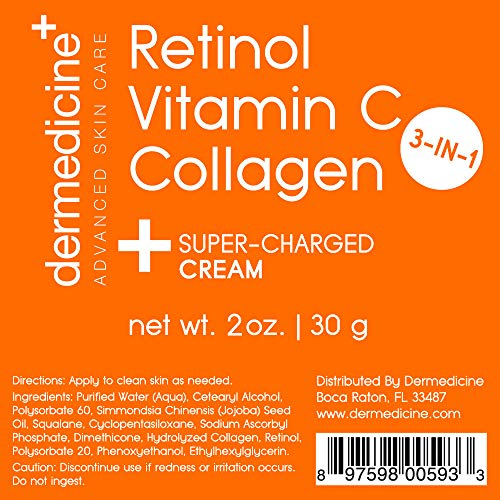 Vitamin C + Retinol + Collagen | Supercharged Anti-Aging Cream for Face