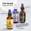 Triple Power Trio: Vitamin C, Hyaluronic Acid, Retinol Serums for Radiant Skin - Anti-Aging Facial Treatment